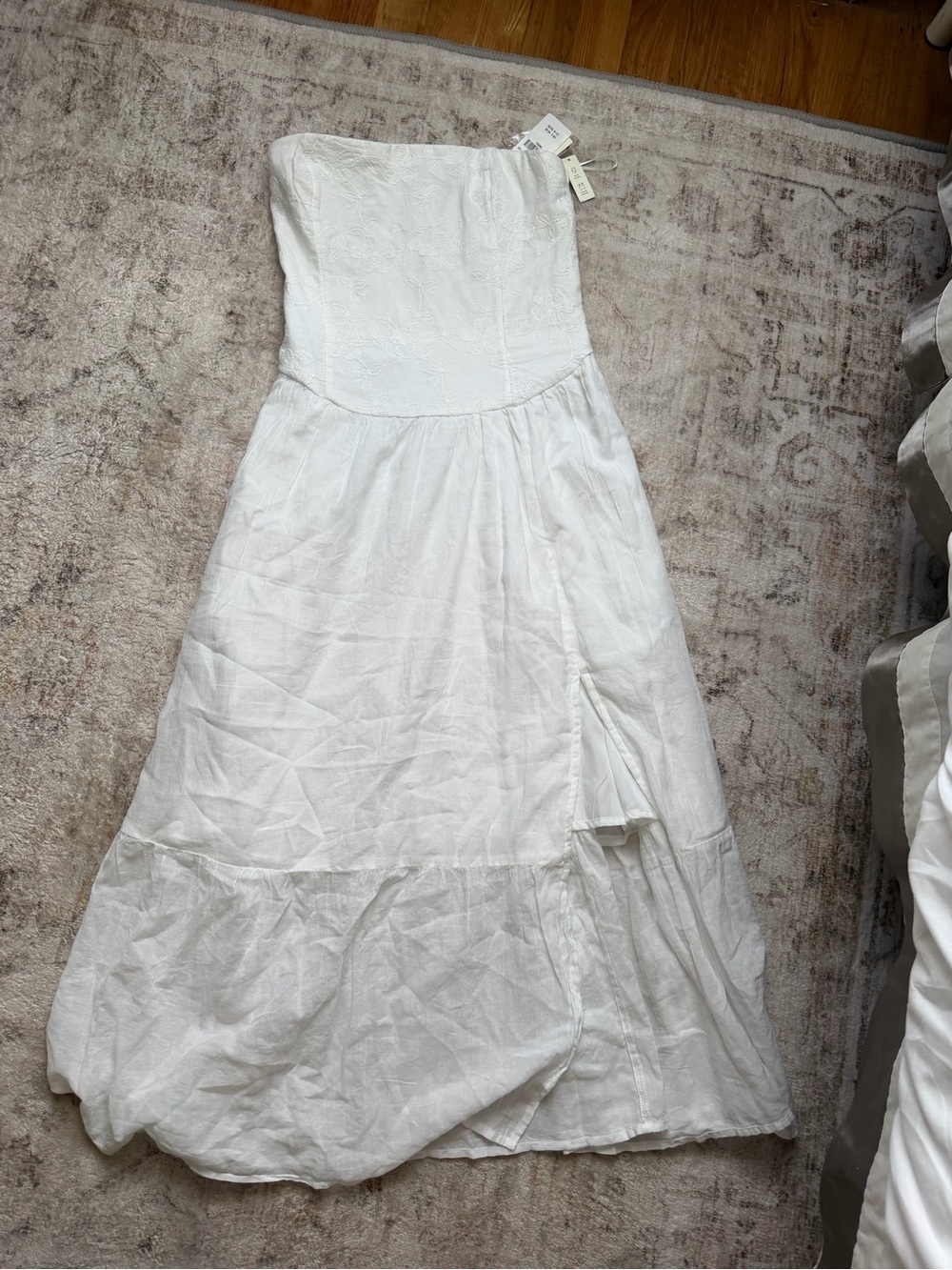 Hollister Strapless White Maxi Dress